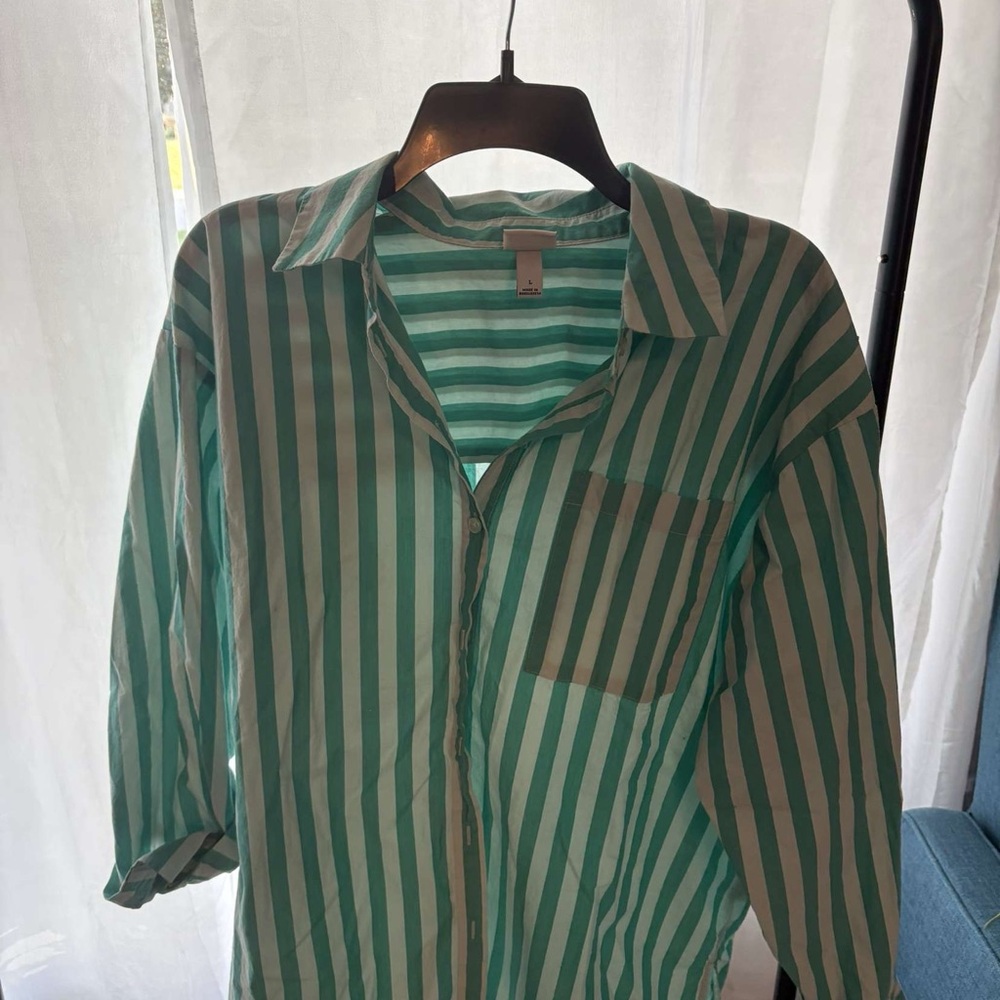 a new day Green Casual Button Down Shirt